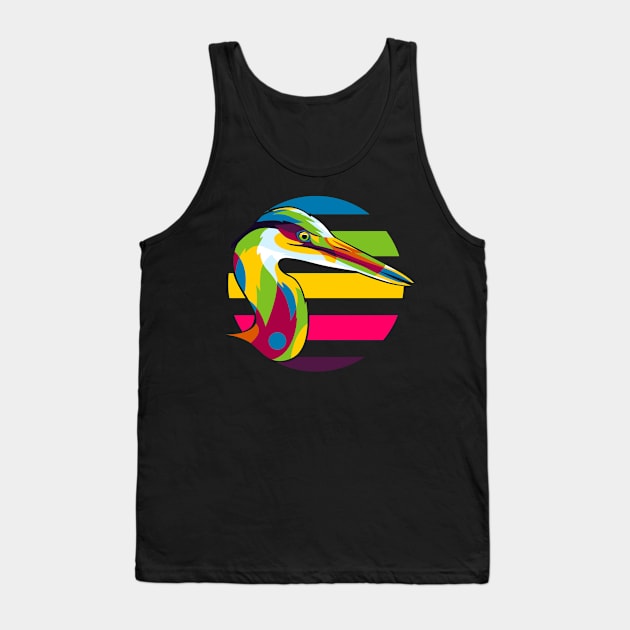 Great Heron Pop Art Tank Top by wpaprint